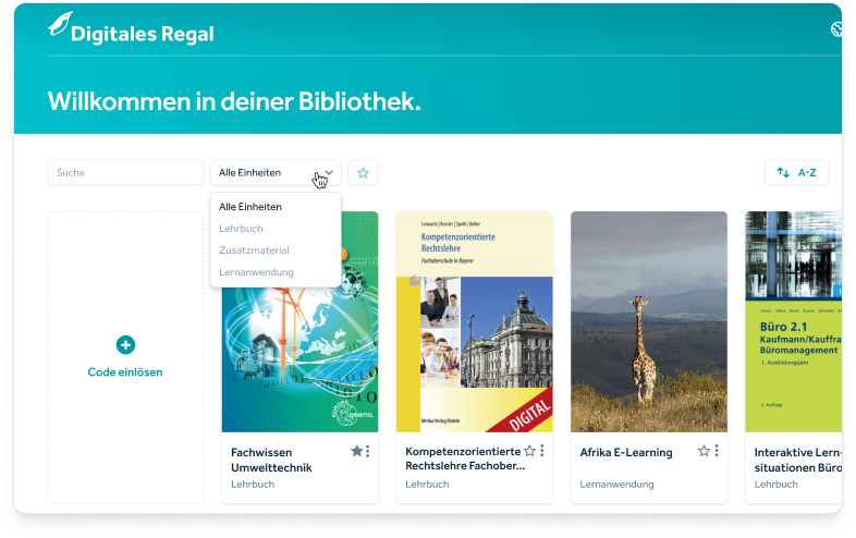 Filtern Sie Ihre Lernmedien - im Digitalen Regal