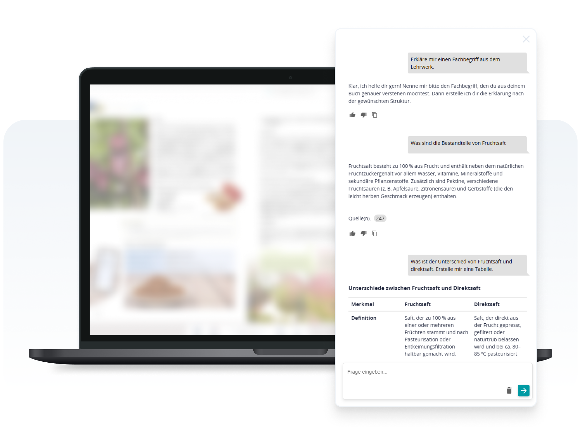 Der KI-Lernassistent ist ein KI-Chatbot direkt eingebunden ins digitale Schulbuch