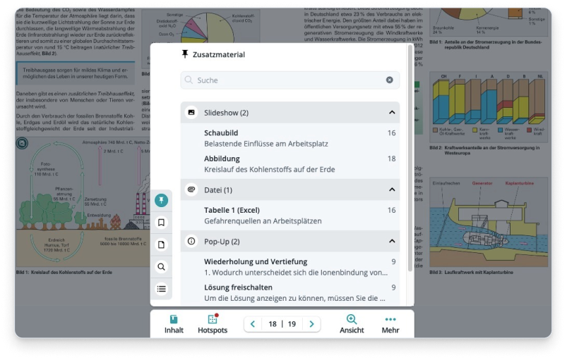Die Materialübersicht | Digitales Regal